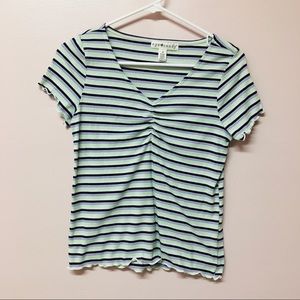 Eyecandy Colorful Ribbed Fitted Top